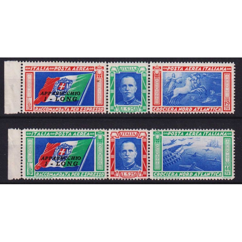 REGNO 1933 TRITTICI CROCIERA NORD ATLANTICA I – LONG 2 V. G.I MNH**...