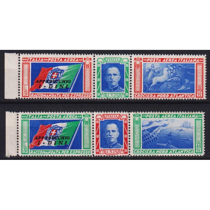 REGNO 1933 TRITTICI CROCIERA NORD ATLANTICA I – DINI 2 V. G.I MNH**...