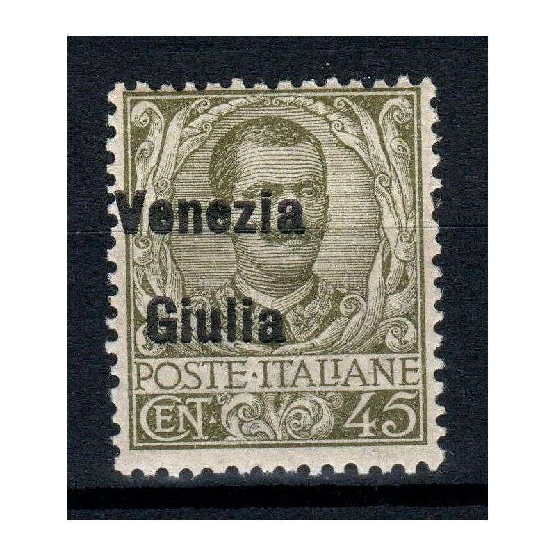 OCCUPAZIONI VENEZIA GIULIA 1918-19 45 CENTESIMI N.26 SOPR. SPOSTATA...