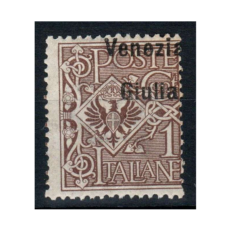 OCCUPAZIONI VENEZIA GIULIA 1918-19 1 CENTESIMI N.19 SOPR. SPOSTATA ...