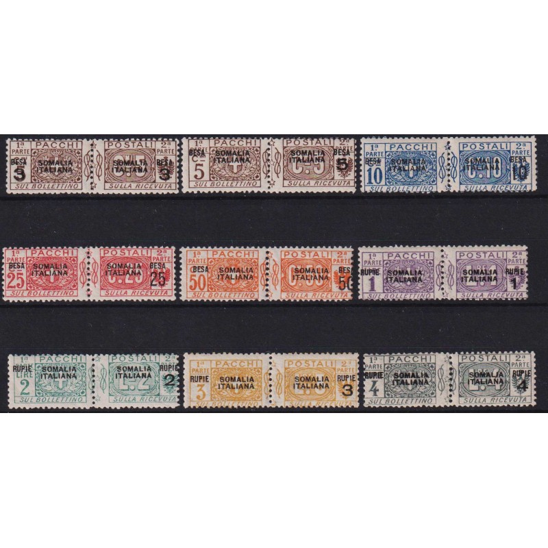 COLONIE SOMALIA 1923 PACCHI POSTALI BESA 9 V. N.21-29 G.I MNH** CER...