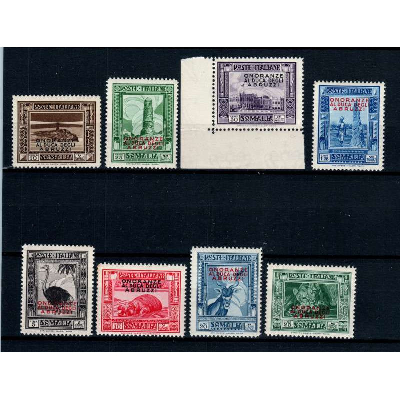 COLONIE SOMALIA 1934 DUCA DEGLI ABRUZZI 8 V. G.I MNH** VEDI VERSO  ...