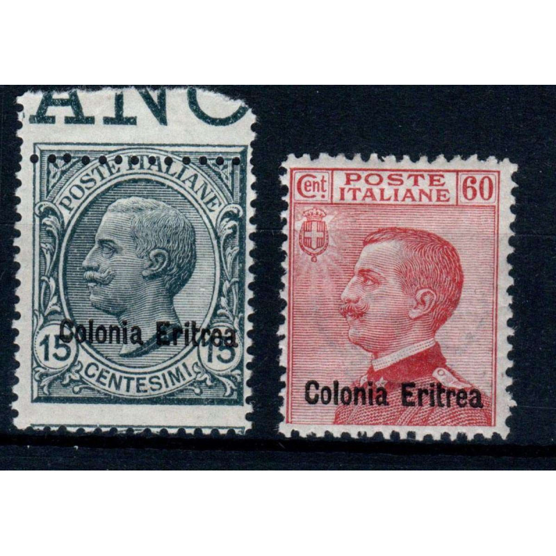 COLONIE ERITREA 1918-20 MICHETTI SOPRASTAMPATI N.47-48 2 VALORI G.O...