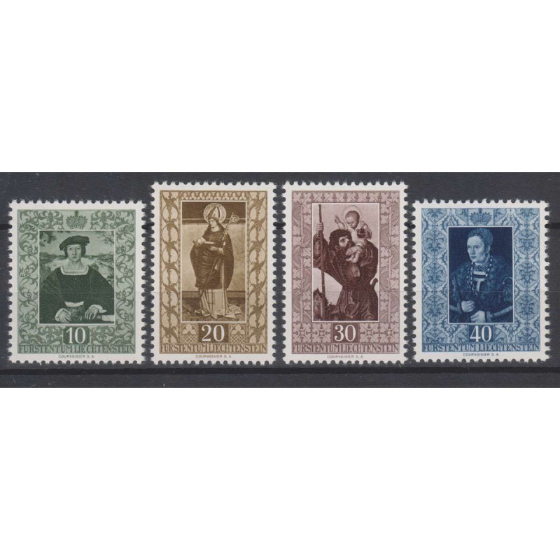 LIECHTENSTEIN 1953 QUADRI DELLA GALLERIA DEL PRINCIPATO 4 V. G.I MN...