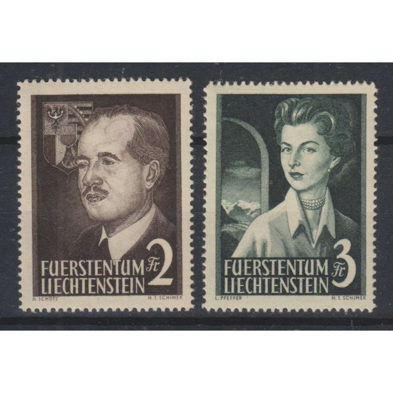 LIECHTENSTEIN 1955 EFFIGE DEI PRINCIPI 2 VALORI G.I MNH**  | Filate...