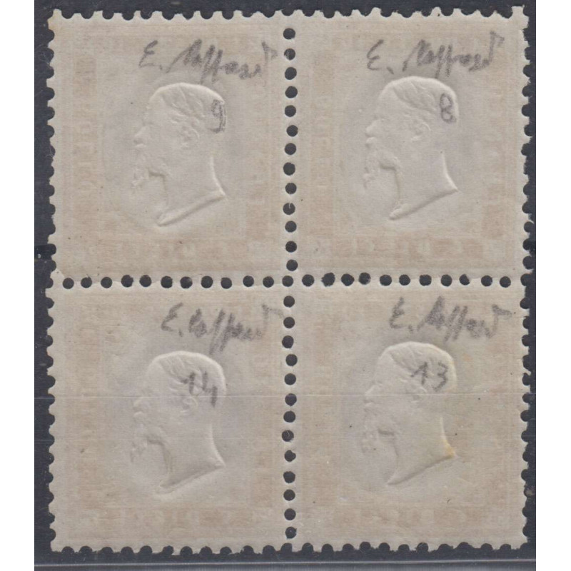 REGNO 1862 QUARTINA 10 C. N.1 BISTRO GIALLASTRO G.I MNH** CENTRATI ...