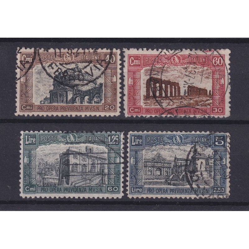 REGNO D'ITALIA 1926 MILIZIA I 4 V. USATI ANNULLI ORIGINALI  | Filat...