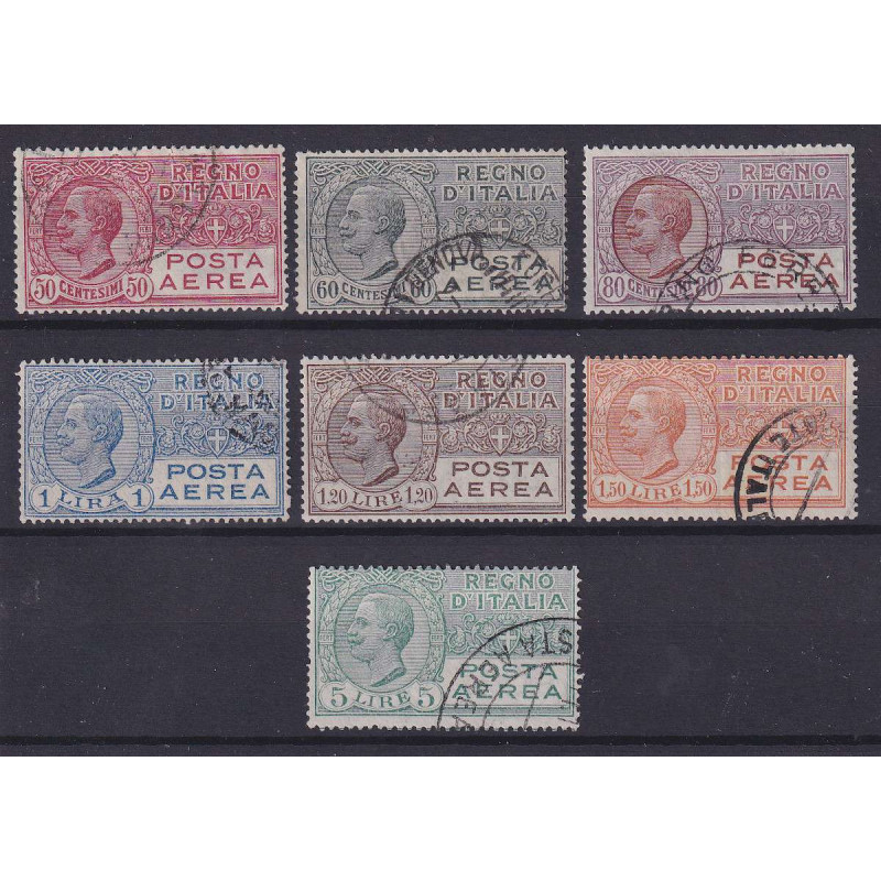 REGNO D'ITALIA 1926-28 POSTA AEREA SERIE COMPLETA US. ALCUNI ANNULL...