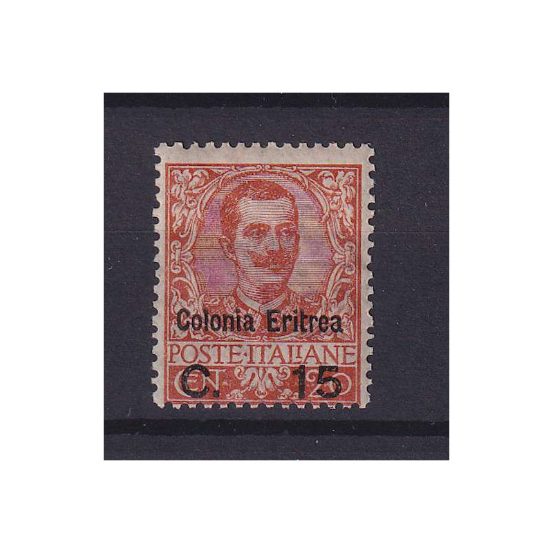 COLONIE ERITREA 1905 FLOREALE SOPRASTAMPATA 15 C. SU 20 C. G.I MNH*...