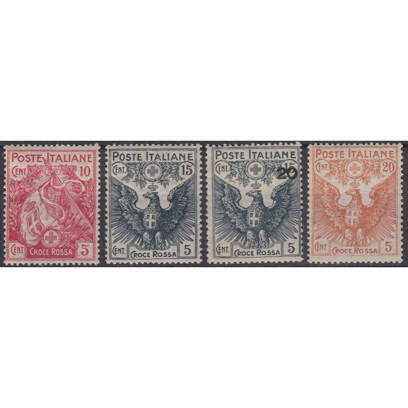 REGNO D'ITALIA 1915-16 PRO CROCE ROSSA 4 VALORI G.I MNH**  | Filate...