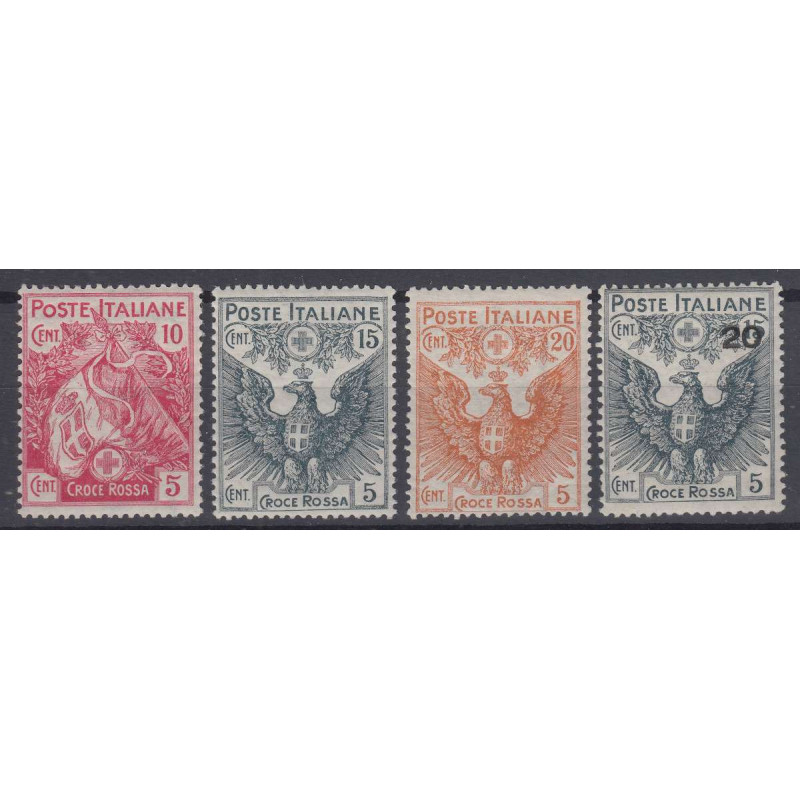 REGNO D'ITALIA 1915-16 PRO CROCE ROSSA 4 V. G.I MNH**  | Filatelia ...