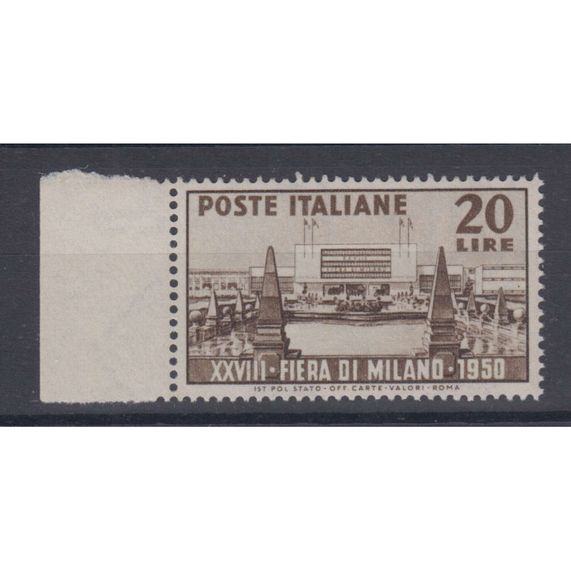 REPUBBLICA 1950 FIERA DI MILANO G.I MNH** BORDO FOGLIO 4  | Filatel...