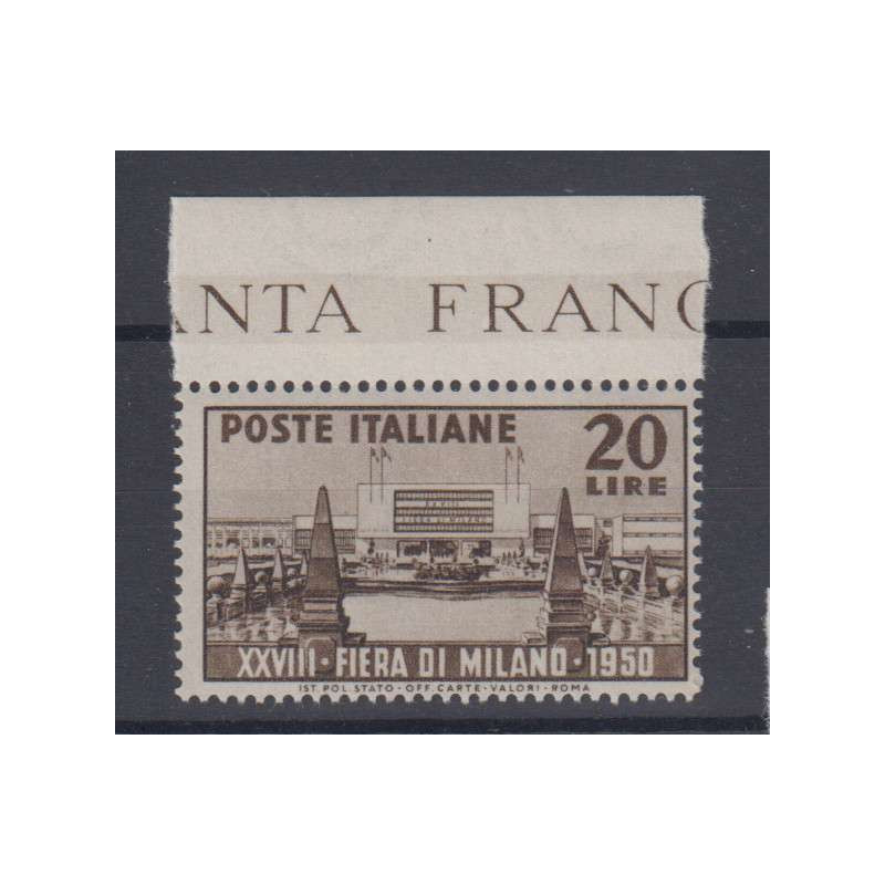 REPUBBLICA 1950 FIERA DI MILANO G.I MNH** BORDO FOGLIO 8  | Filatel...