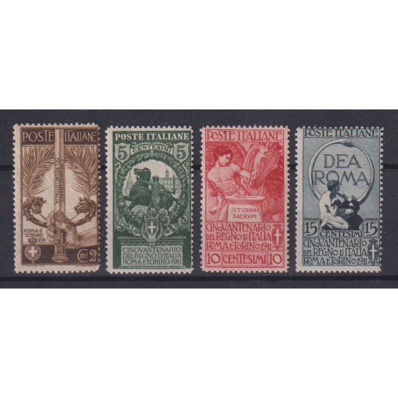 REGNO D'ITALIA 1911 UNITA' D'ITALIA 4 VALORI G.I MNH**  | Filatelia...