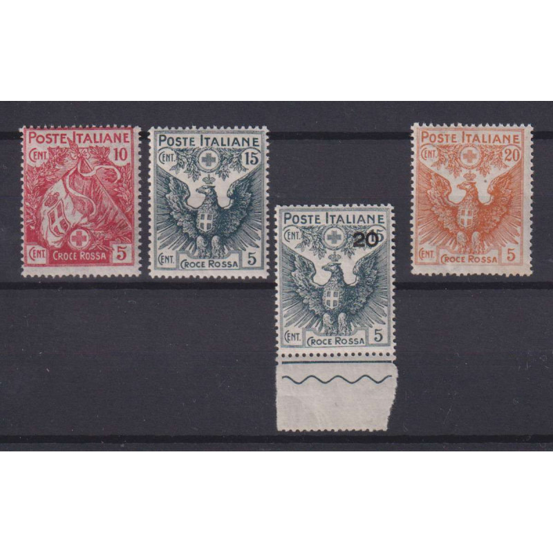 REGNO D'ITALIA 1915-16 PRO CROCE ROSSA 4 V. G.I MNH**  | Filatelia ...