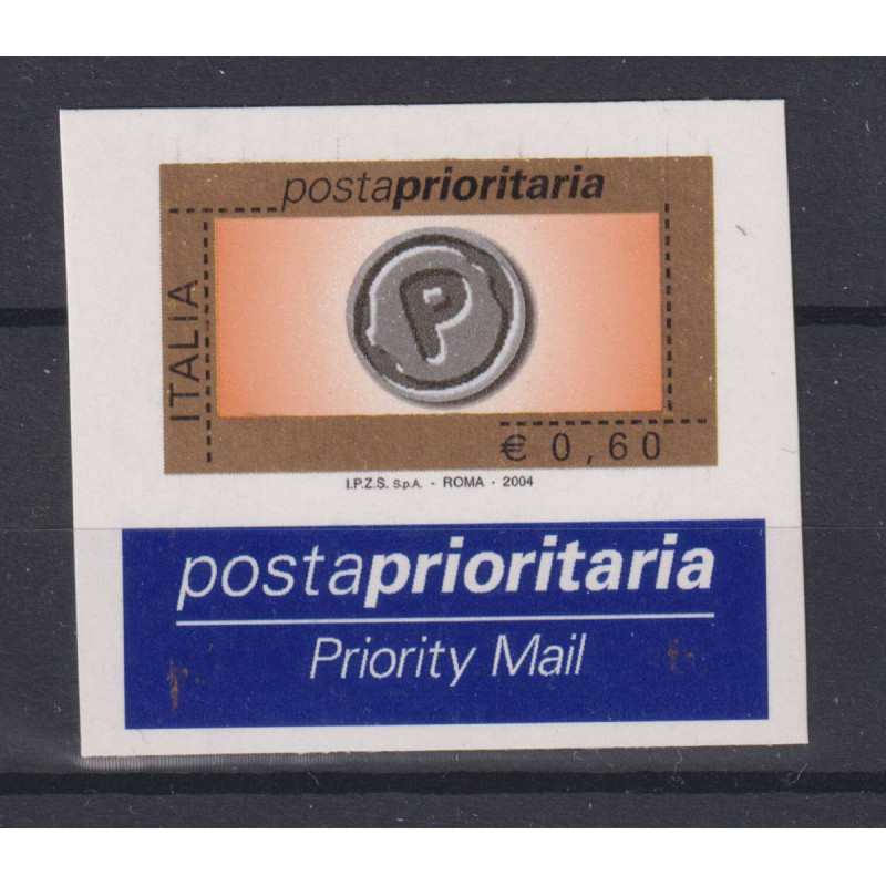 REPUBBLICA 2004 POSTA PRIORITARIA 0,60 € VARIETA' G.I MNH**  | Fila...