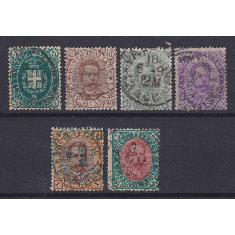 REGNO D'ITALIA 1889 UMBERTO I SERIE COMPLETA 6 V. USATA  | Filateli...