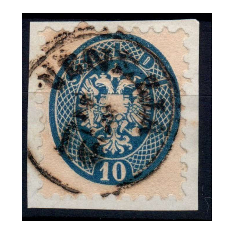 LOMBARDO VENETO 1864-65 10 SOLDI N.44 US SU FRAMMENTO  | Filatelia ...