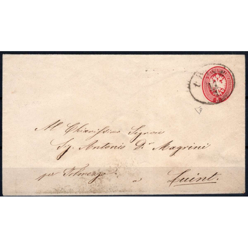 LOMBARDO VENETO 1863 INTERO POSTALE 5 SOLDI N.18 US  | Filatelia Me...