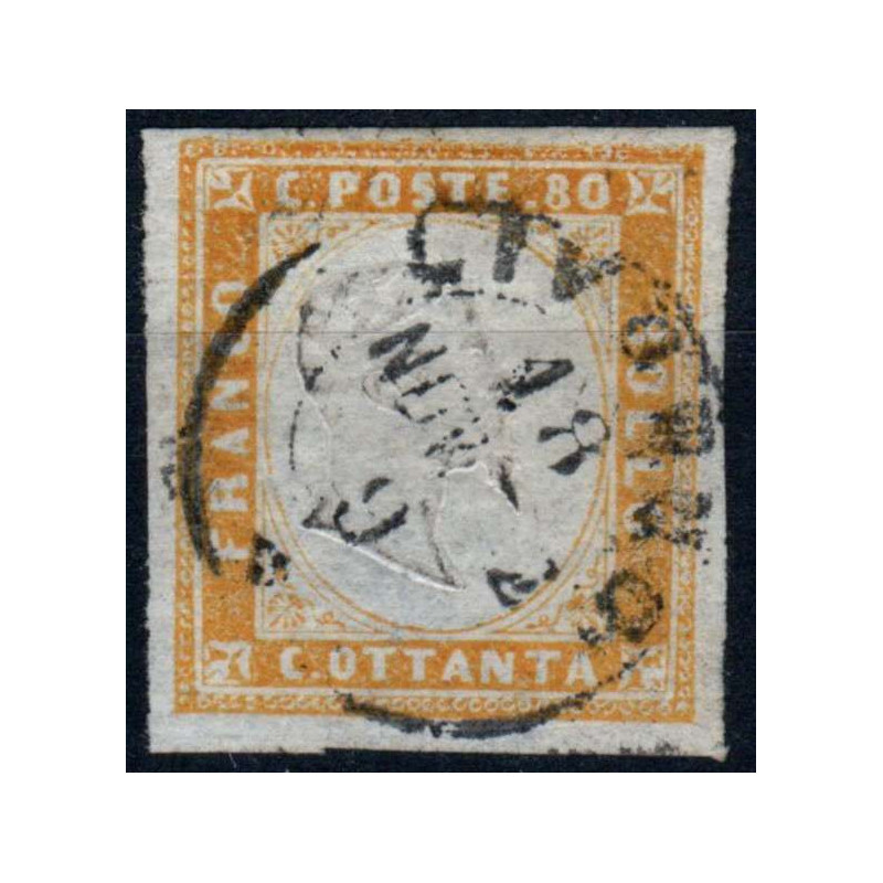 SARDEGNA 1862 80 CENTESIMI N.17D US FIRMATO  | Filatelia Meloni