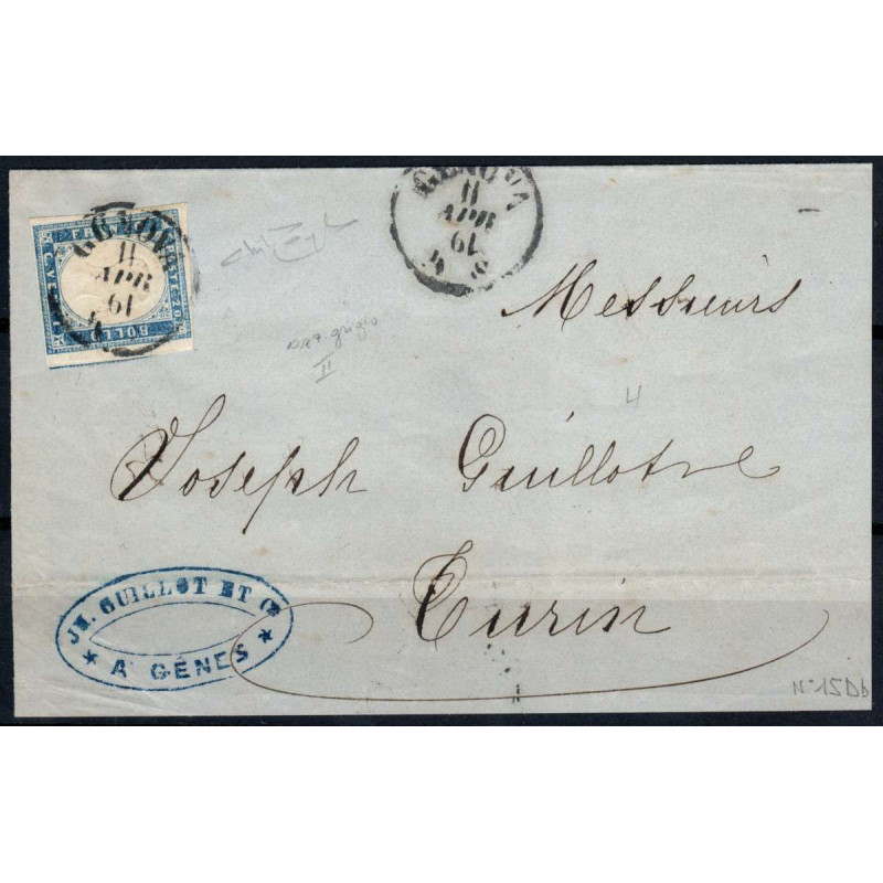 SARDEGNA 1861 20 CENTESIMI N.15Db US SU FRONTESPIZIO RAYBAUDI  | Fi...