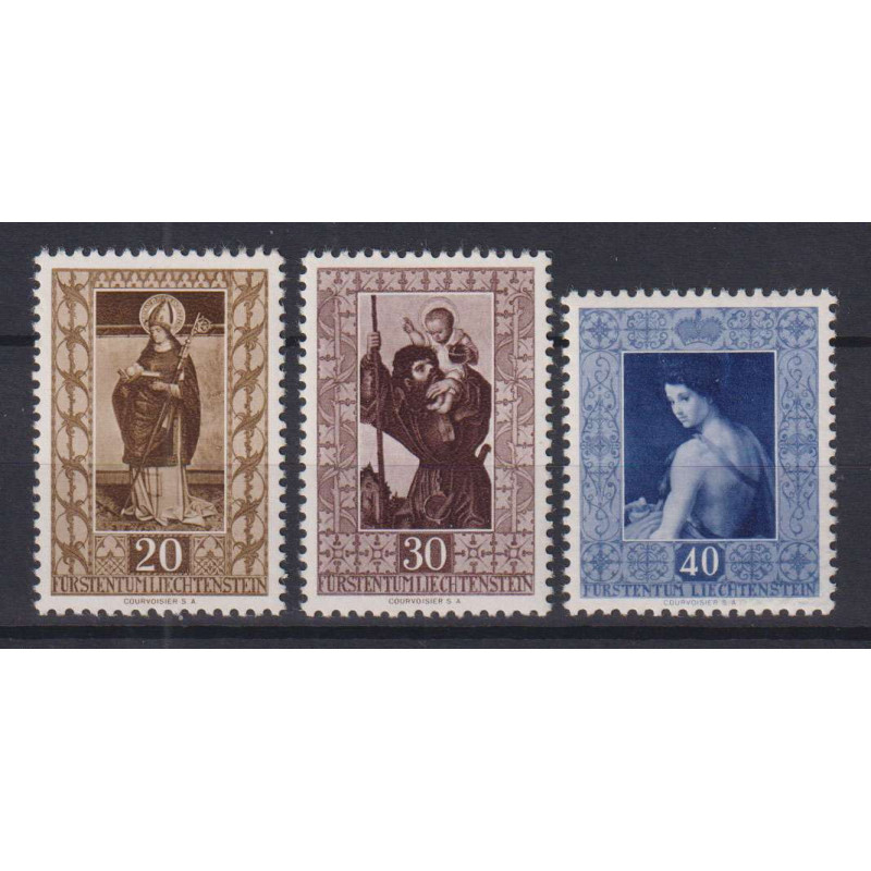 LIECHTENSTEIN 1952 QUADRI GALLERIA DEL PRINCIPATO 3 V. G.O MH*  | F...