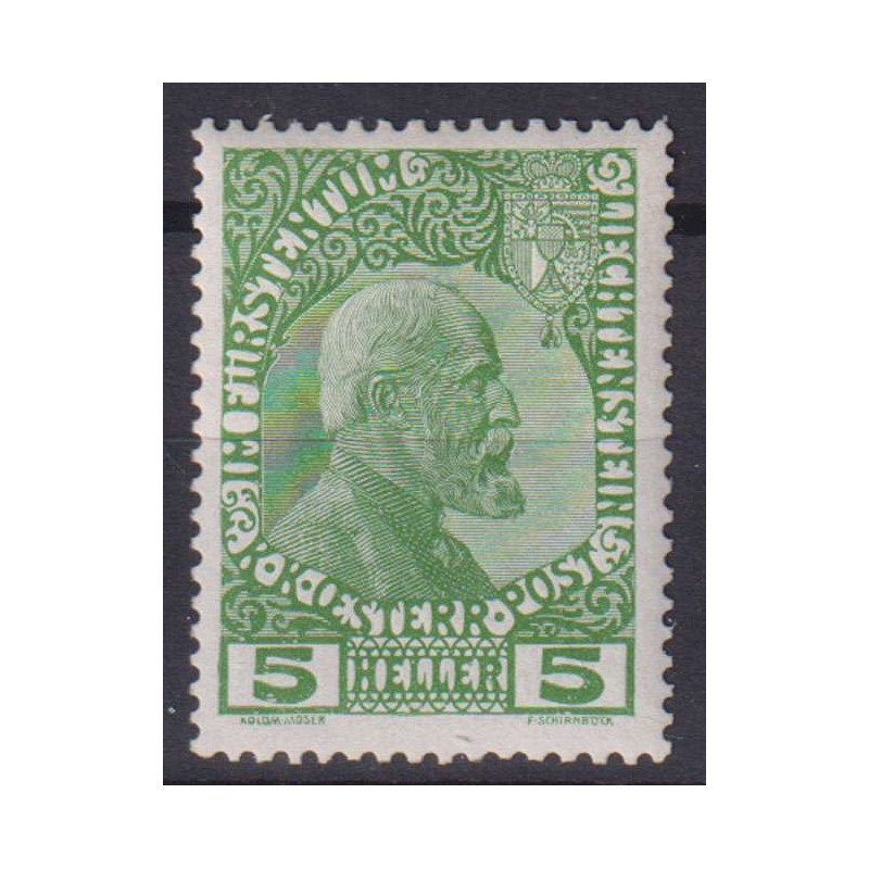 LIECHTENSTEIN 1912 PRINCIPE GIOVANNI II 5 H. N.1 G.O MH*  | Filatel...