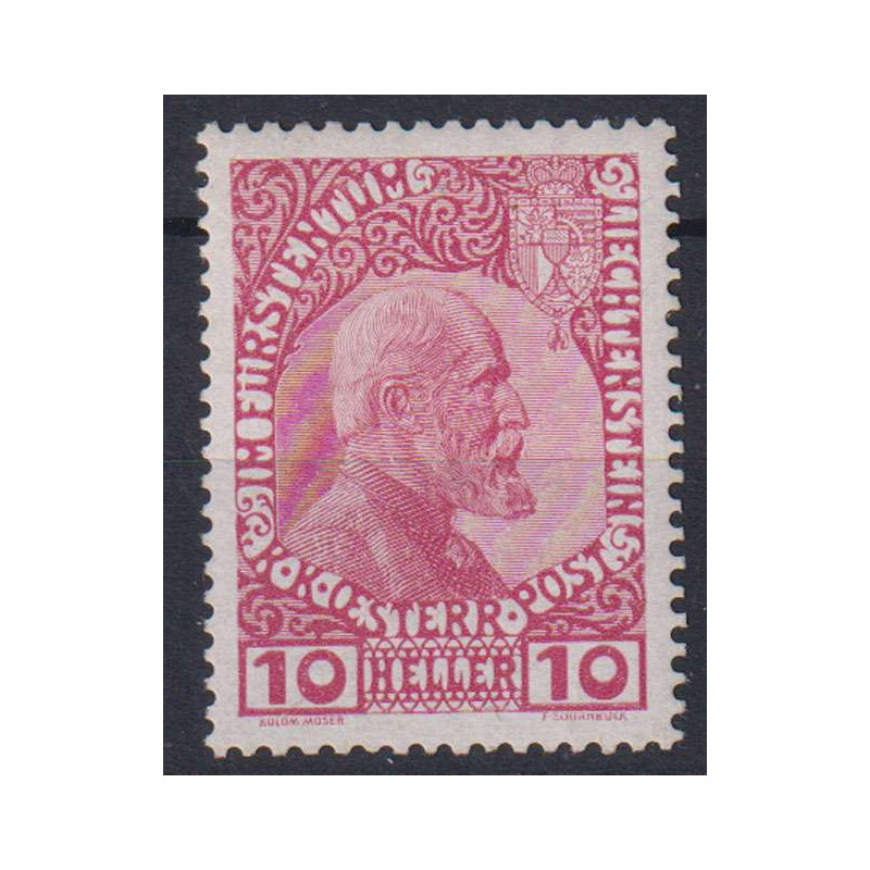 LIECHTENSTEIN 1912 PRINCIPE GIOVANNI II 10 H. N.2 G.I MNH**  | Fila...