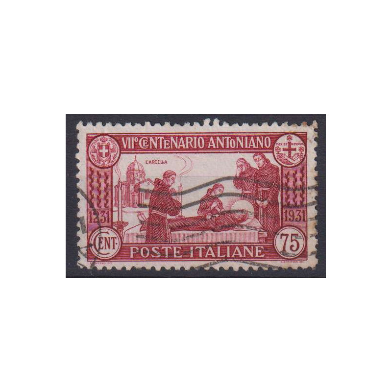 REGNO D'ITALIA 1931 S. ANTONIO 75 CENTESIMI DENT.12 US CENTRATO  | ...