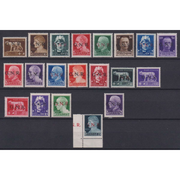 REPUBBLICA SOCIALE 1944 G.N.R SERIE COMPLETA CON VARIETA' 20 V. G.I...