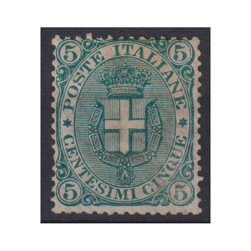 REGNO D'ITALIA 1891-96 STEMMA 5 CENTESIMI N.59 G.I MNH** CERT.  | F...