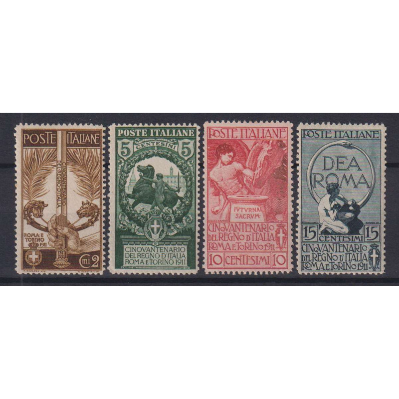 REGNO D'ITALIA 1911 UNITA' D'ITALIA 4 VALORI G.I MNH** CENTRATI  | ...