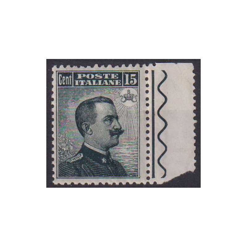 REGNO D'ITALIA 1909 MICHETTI 15 CENTESIMI N.86 G.I MNH** CERT. BEN ...