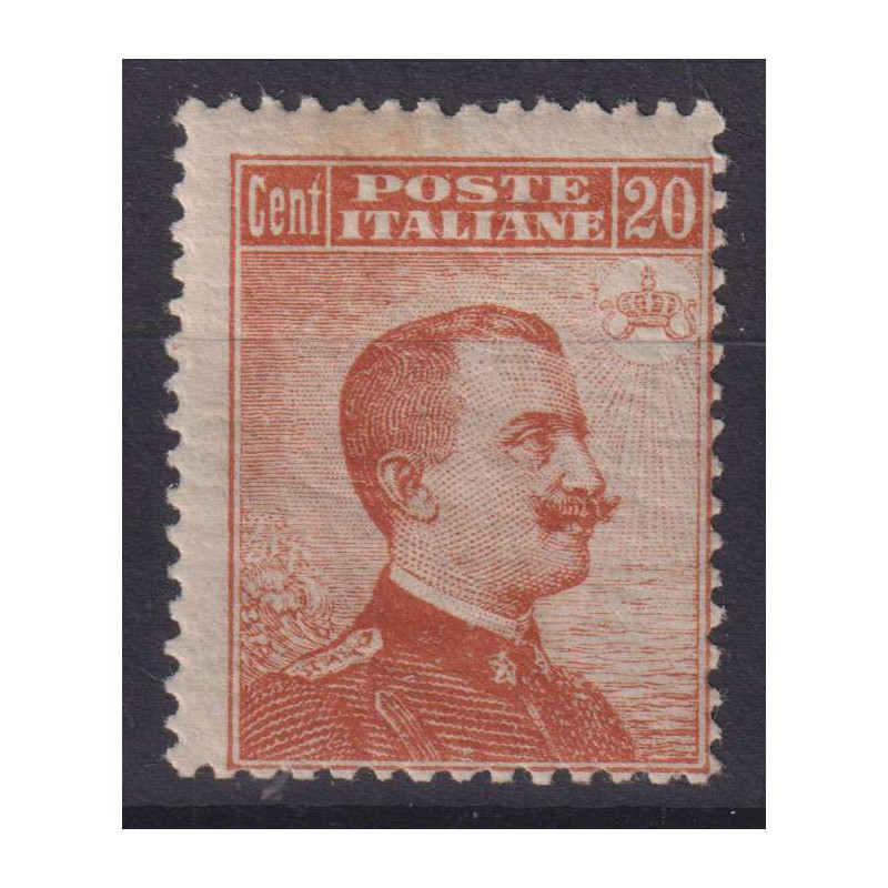 REGNO D'ITALIA 1916 20 CENTESIMI SENZA FILIGRANA N.107 G.I MNH**  |...