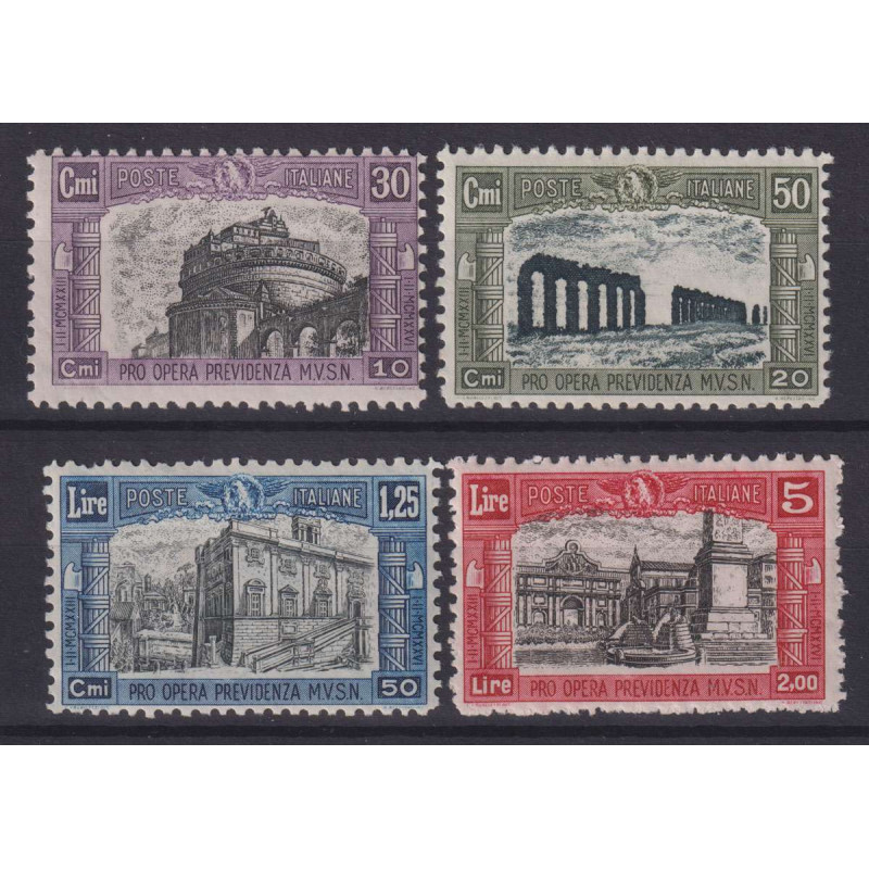 REGNO D'ITALIA 1928 MILIZIA II 4 VALORI G.I MNH** CENTRATI  | Filat...