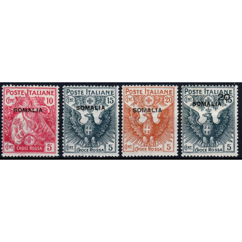 COLONIE SOMALIA 1916 CROCE ROSSA 4 VALORI S.5 G.I MNH**  | Filateli...