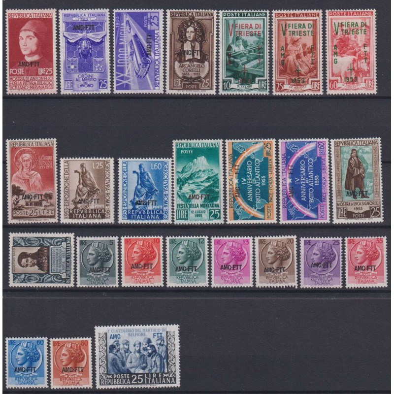 TRIESTE ZONA A 1953 ANNATA COMPLETA 25 VALORI G.I MNH**  | Filateli...