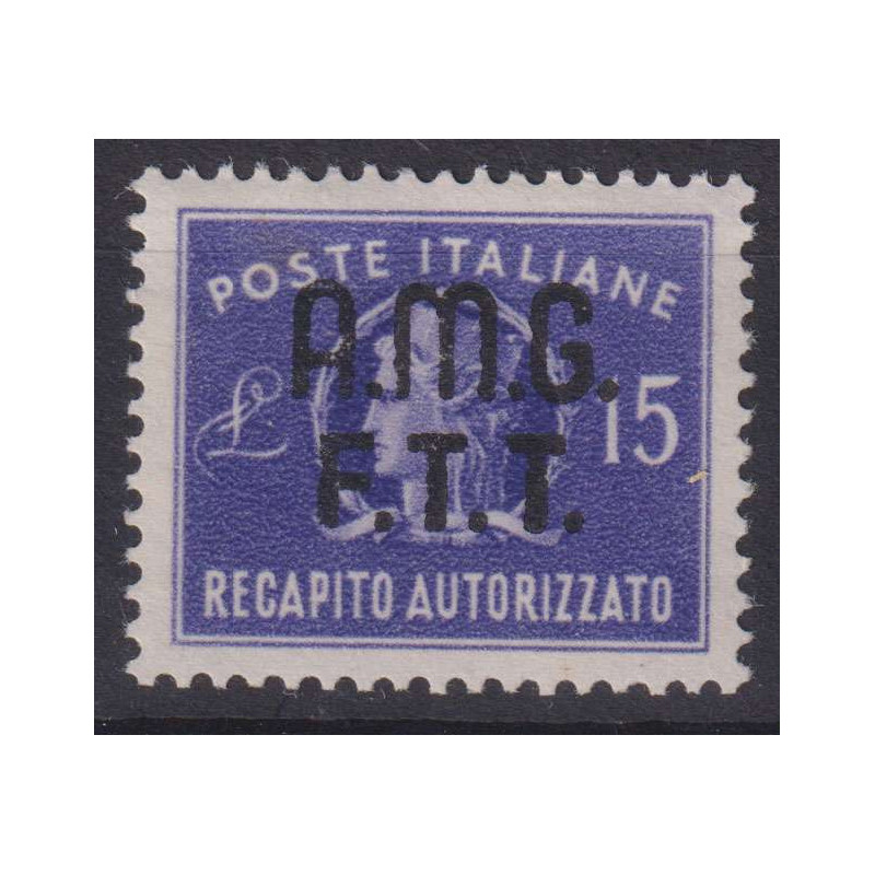 TRIESTE ZONA A 1949 RECAPITO AUTORIZZATO 15 LIRE G.I MNH**  | Filat...