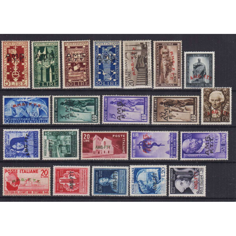 TRIESTE ZONA A 1949 ANNATA COMPLETA 22 VALORI G.I MNH**  | Filateli...