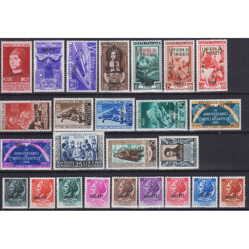 TRIESTE ZONA A 1953 ANNATA COMPLETA 25 VALORI G.I MNH**  | Filateli...