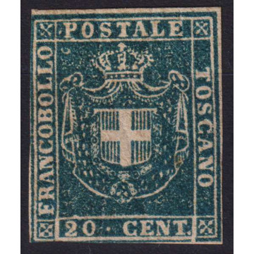 TOSCANA 1860 GOVERNO PROVVISORIO 20 CENTESIMI N.20b G.O MLH* CERT. ...