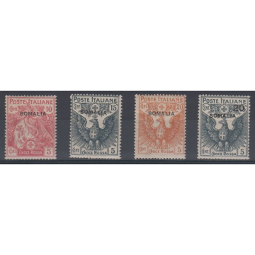 SOMALIA 1916 CROCE ROSSA G.I./G.O. (MNH/MLH) SU ALCUNI LIEVI T.L.  ...