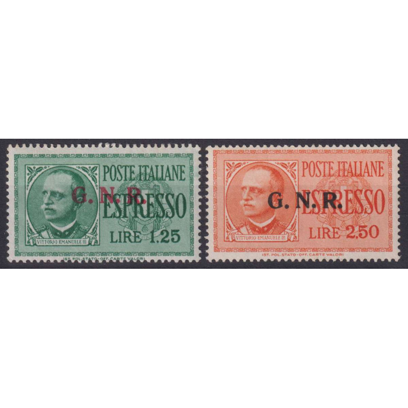 REPUBBLICA SOCIALE GNR 1943-44 ESPRESSI TIR. VERONA 2 V.G.I MNH**  ...