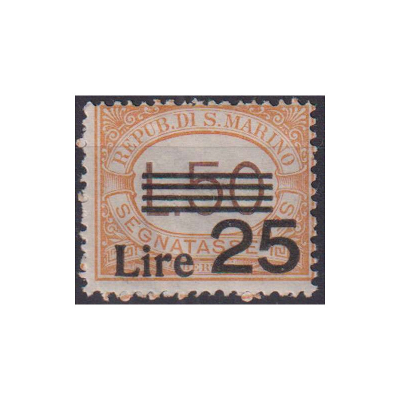 SAN MARINO 1943 SEGNATASSE 25 L. SU 50 L. N.64 G.I MNH**  | Filatel...