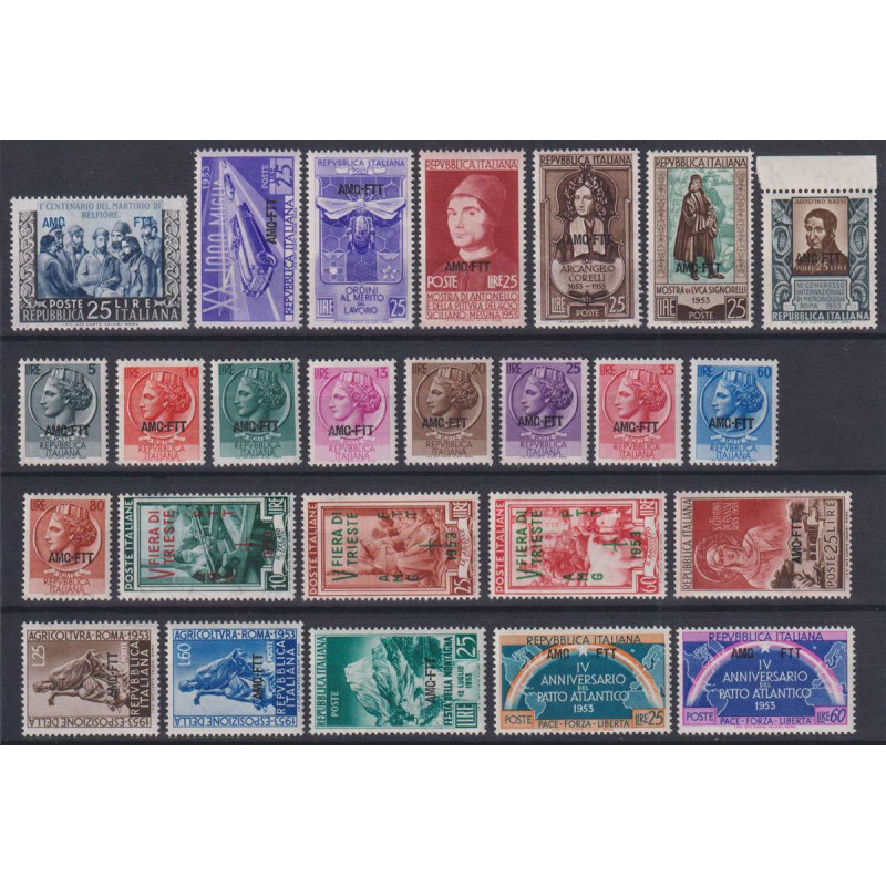 TRIESTE ZONA A 1953 ANNATA COMPLETA 25 VALORI G.I MNH**  | Filateli...