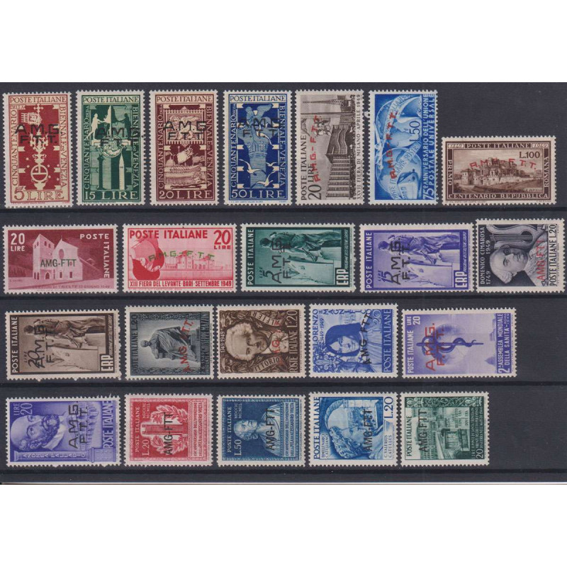 TRIESTE ZONA A 1949 ANNATA COMPLETA 22 VALORI G.I MNH**  | Filateli...