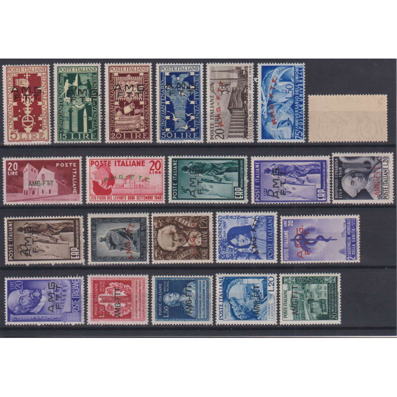 TRIESTE ZONA A 1949 ANNATA COMPLETA 22 VALORI G.I MNH**  | Filateli...