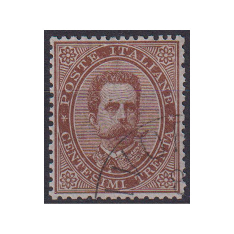 REGNO 1879 UMBERTO I 30 CENTESIMI CENTRATO US CERTIFICATO  | Filate...