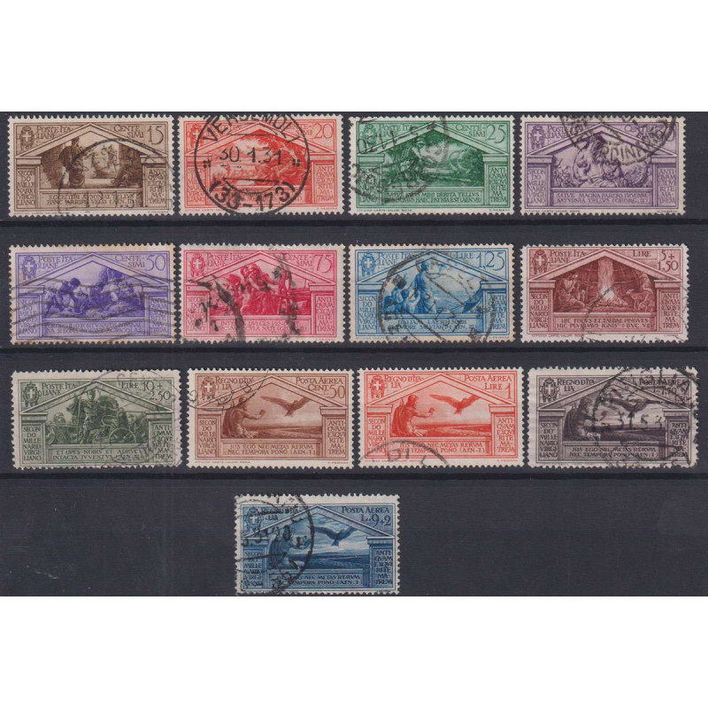 REGNO D'ITALIA 1930 VIRGILIO SERIE COMPLETA 13 V. US. ALCUNI ANNULL...