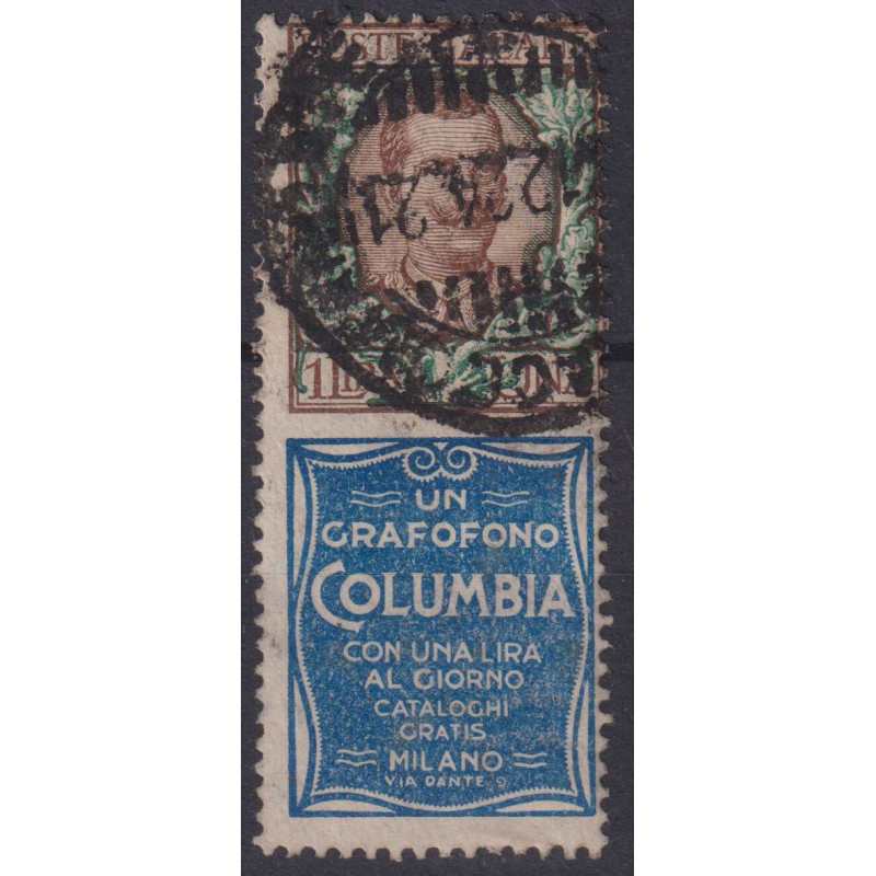 REGNO 1924-25 PUBBLICITARI 1 LIRA COLUMBIA US  | Filatelia Meloni